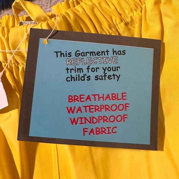 NWT J&K Splashy Waterproof Rain Pants Yellow Kids 11/12 Large - Picture 3 of 8